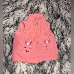 Carter’s Pink Zip Up Vest Unicorns 3M